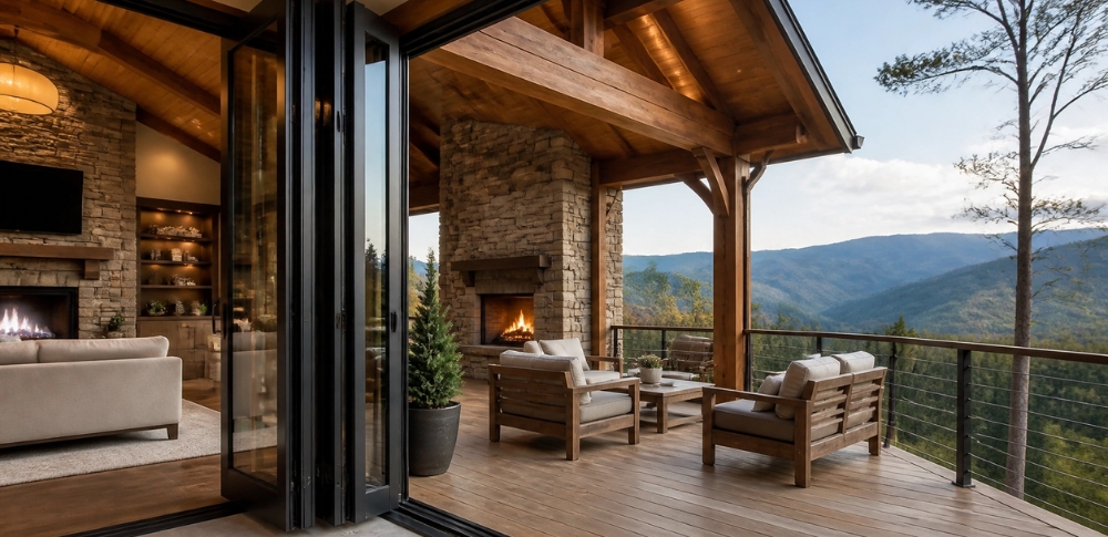 Modern mountain home with outdoor living space Asheville NC